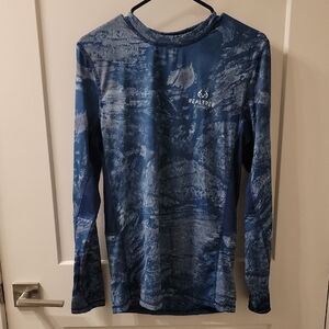 Realtree Blue Fishing Atheletic Long Sleeve Shirt